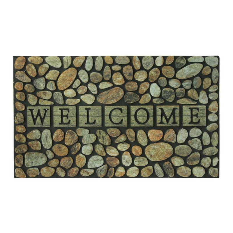 WELCOME CR MAT PEBL18X30