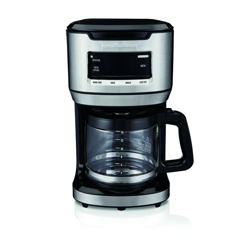 COFFEE MKR BLK/SLV 14CUP