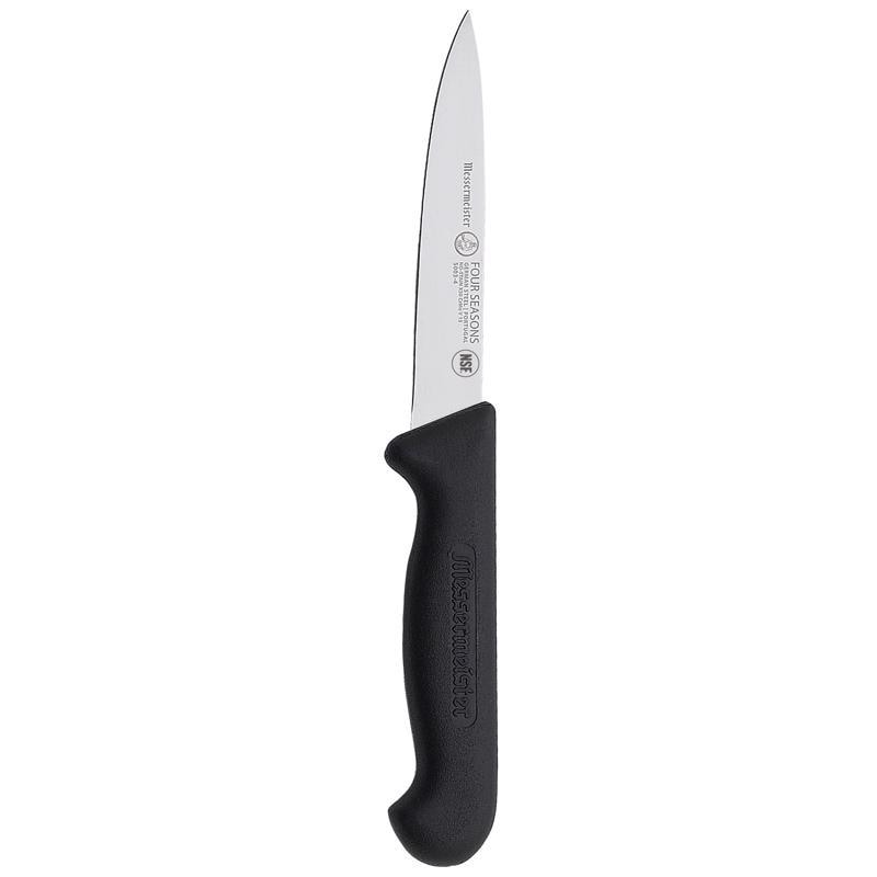 KNIFE PARING BLK/SILV 4"
