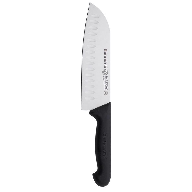KNIFE SANTOKU BLK/SLV 7"