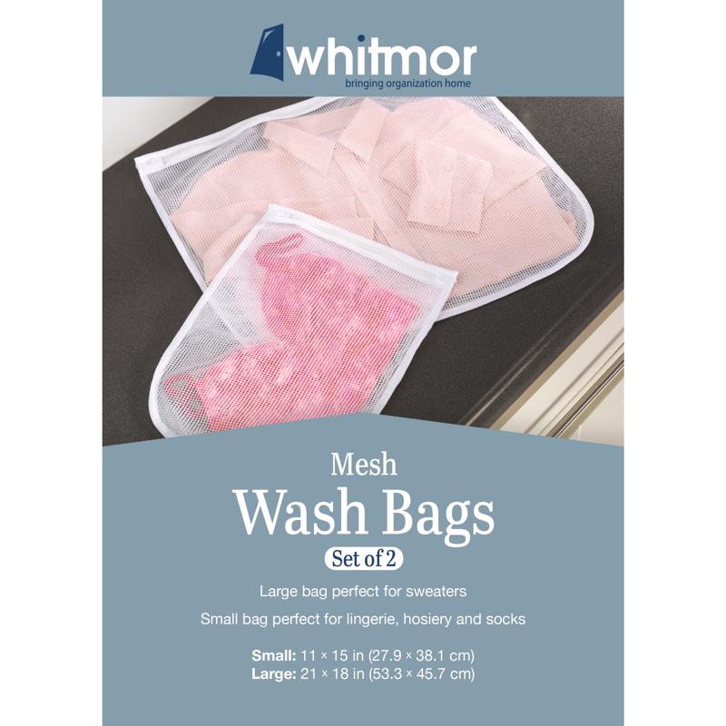 LAUNDRY BAG WHT MESH 2PK