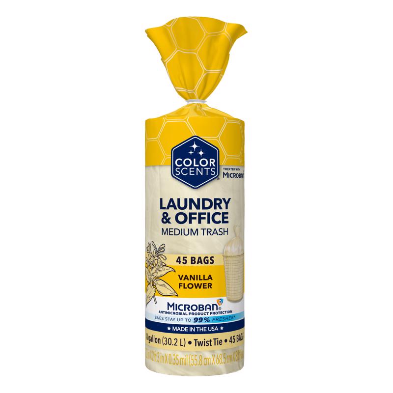 TRASH BAGS 8G VNILA 45PK