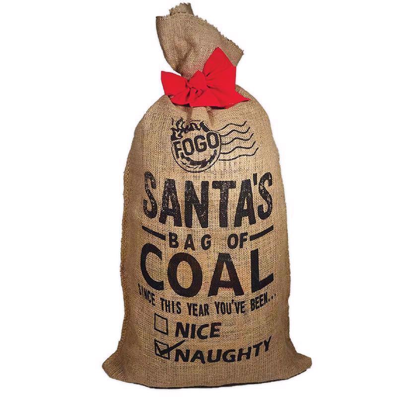 GIFT BAG SANTS COAL BRWN