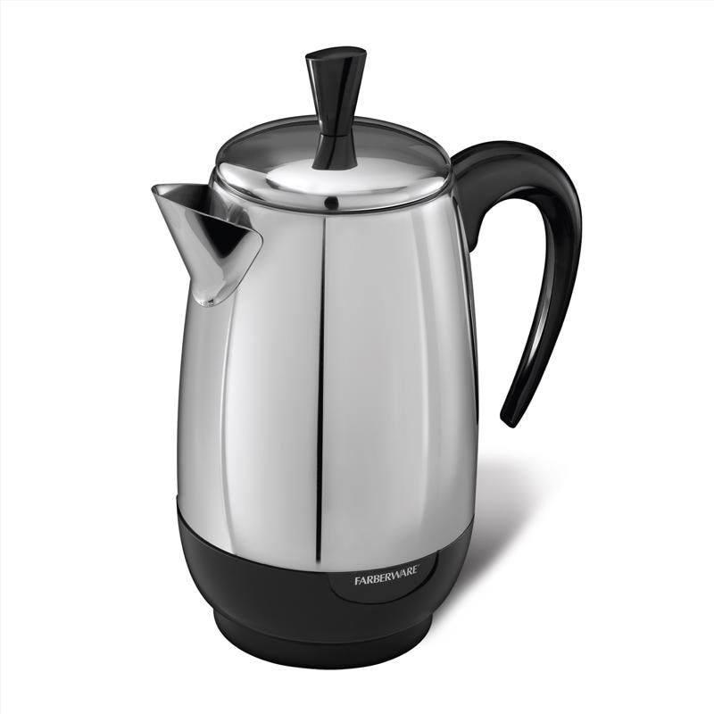 PERCOLATOR 8CUP BLK/SLVR