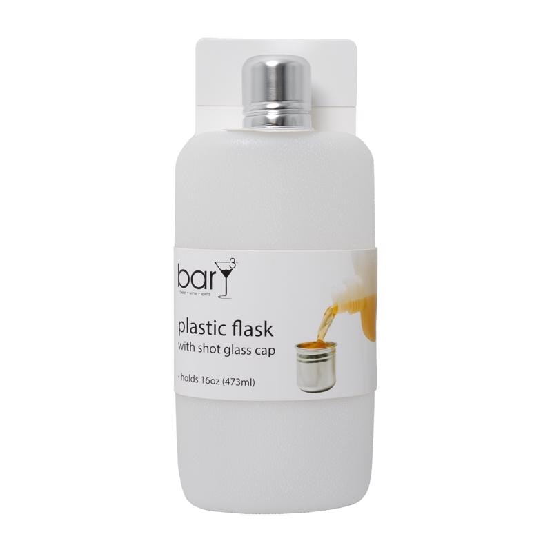 PLASTIC FLASK WITH SHOT