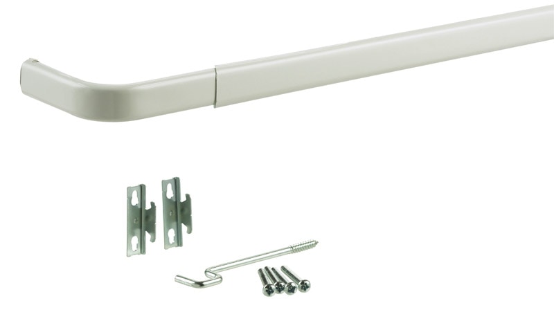 CURTAIN ROD HD 48-84 WHT