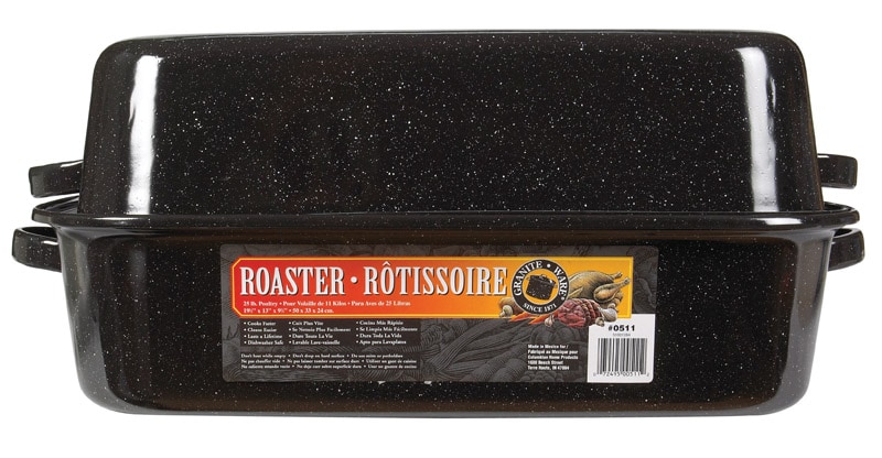 COVERED ROASTER BLK 25LB