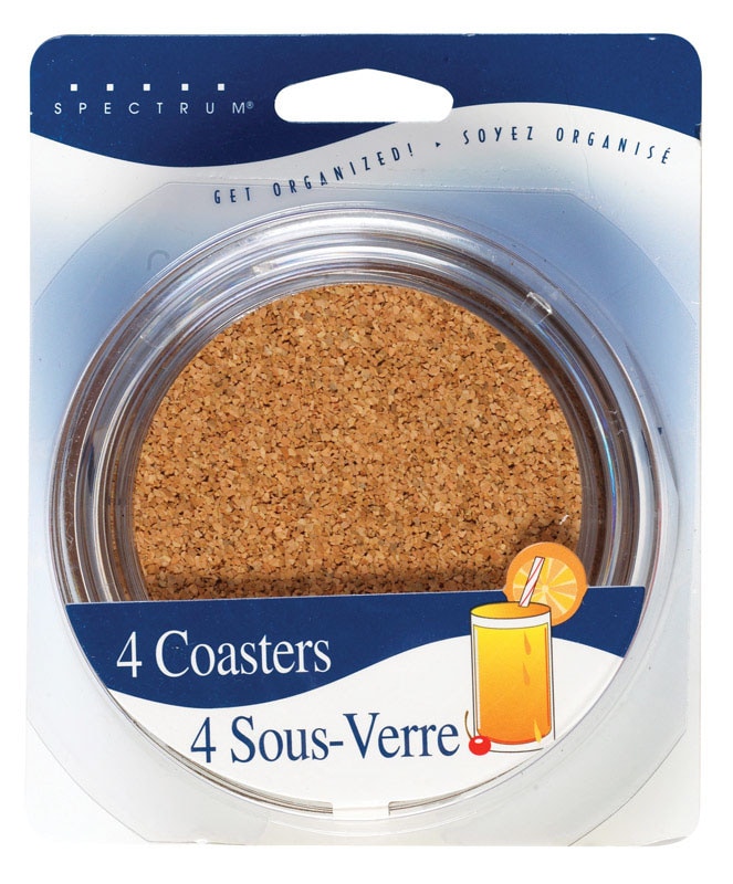 COASTER 4PK CLEAR&CORK