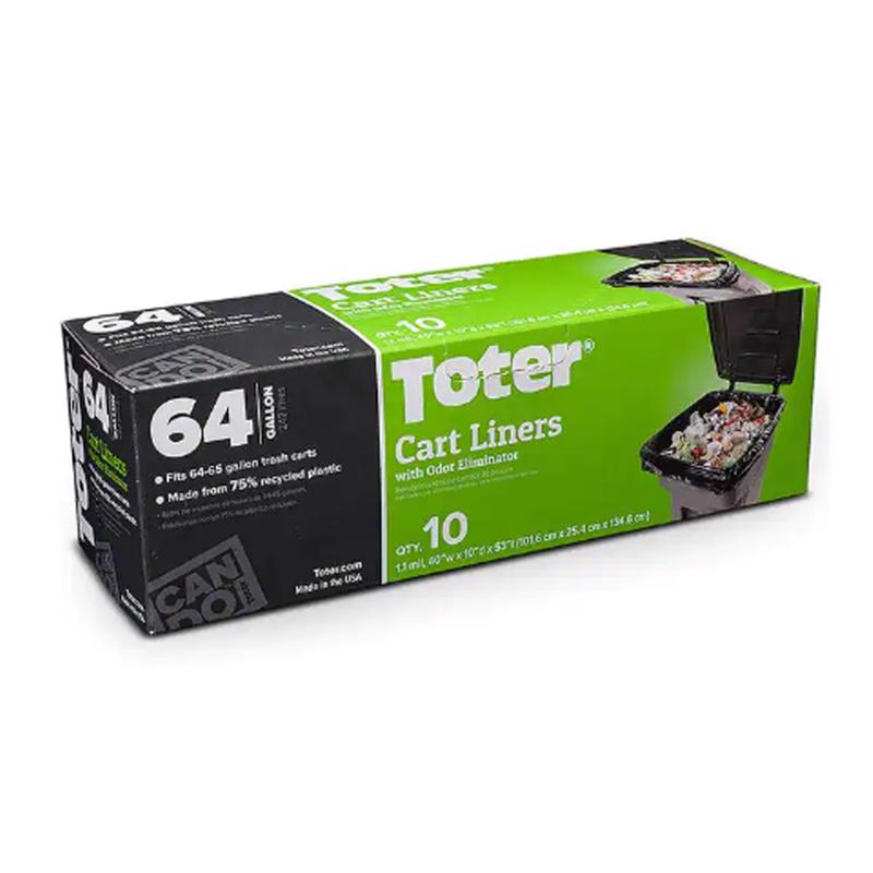 CART LINER 64GAL 10CT
