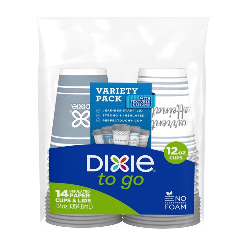 DIXIE CUPS W/LIDS 12OZ