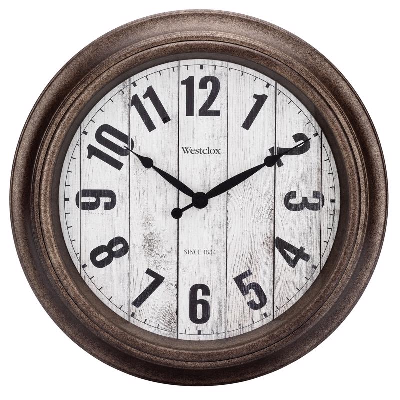 CLOCK WALL BRN 15.5"DIA