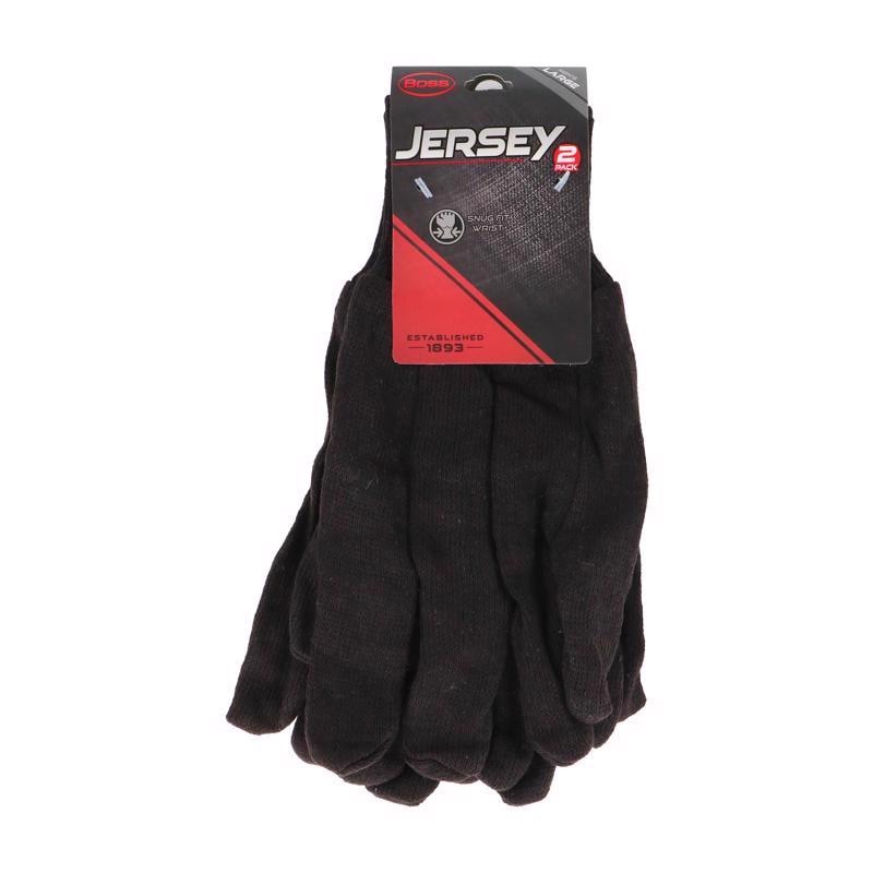 WORK GLOVE JERSY BRN 2PR