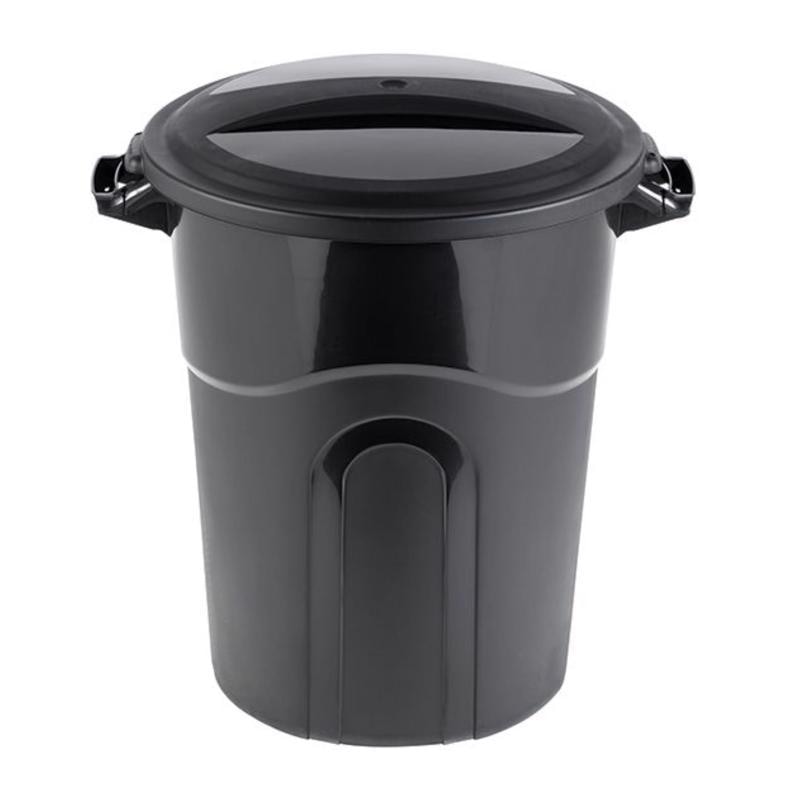 TRASH CAN PLSTC BLK 20G