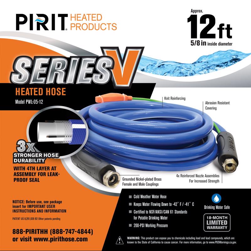 HEATED HOSE PVC BLU 12'
