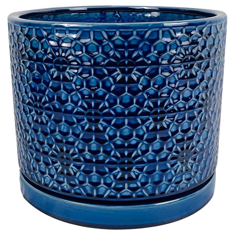 FLOWER POT AMELI BLU 12"