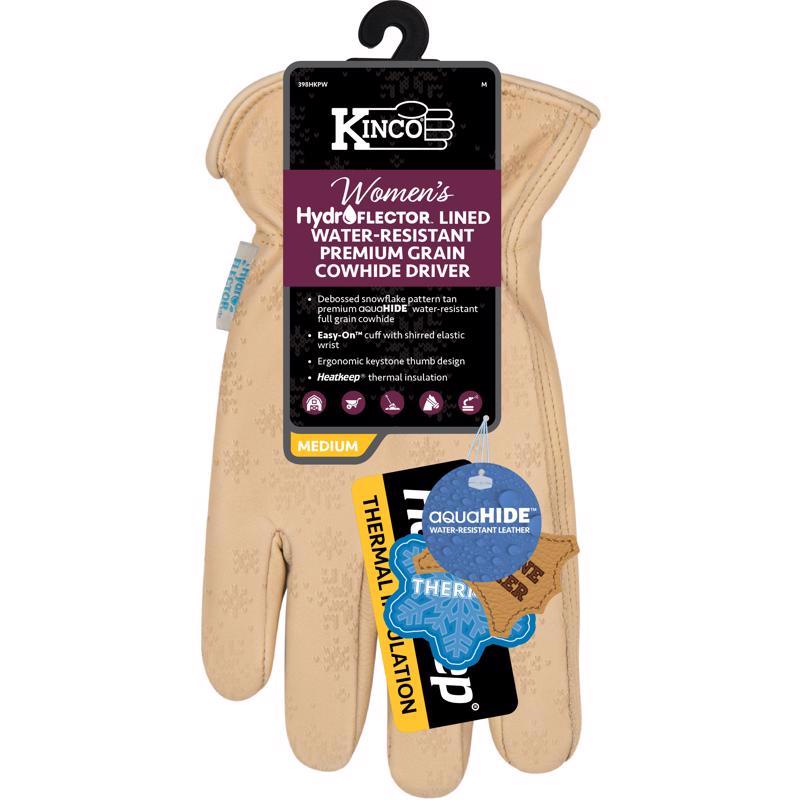 GLOVS LND LTHR WMN TAN S