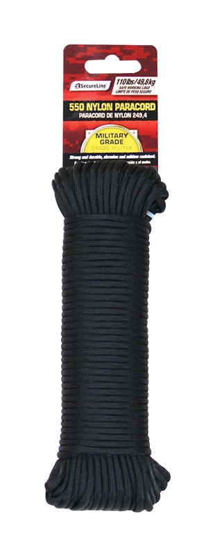 PARACORD BLK 5/32"X100'