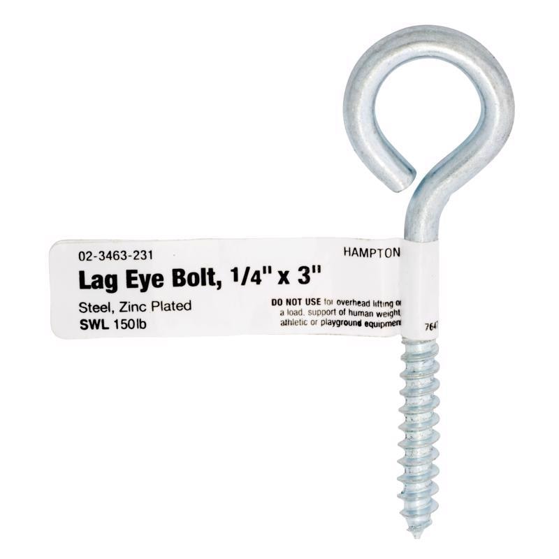LAG EYE BOLT 1/4"X3"