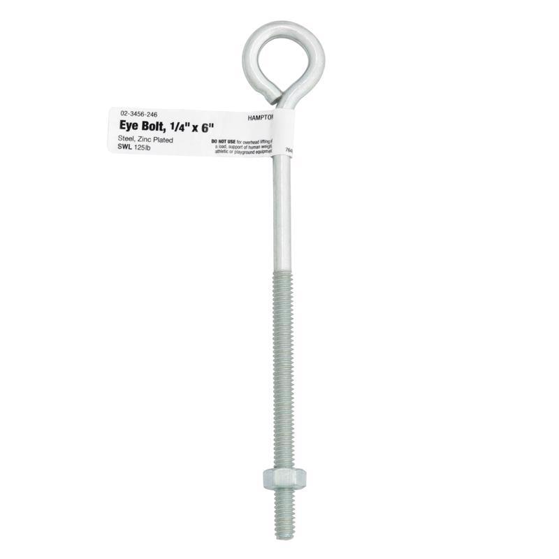 BOLT EYE W/NUT 1/4"X6"