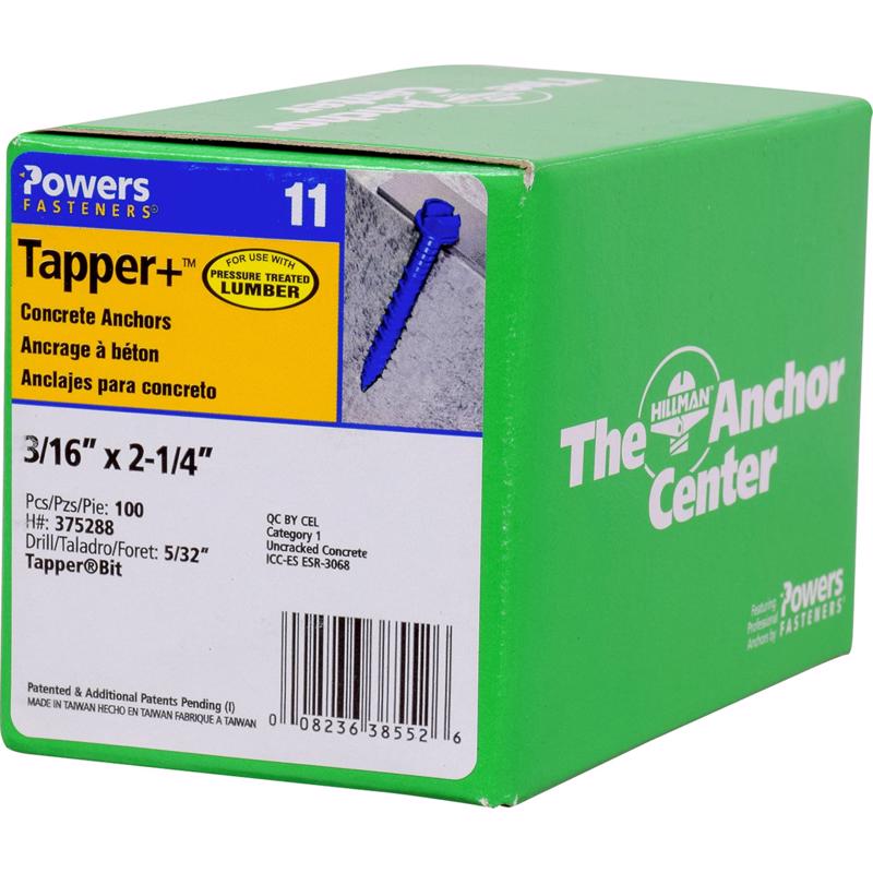 CNCRT SCRW ANCHR 100PC