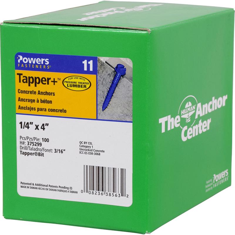 CNCR SCRW ANCHR 1/4X4"