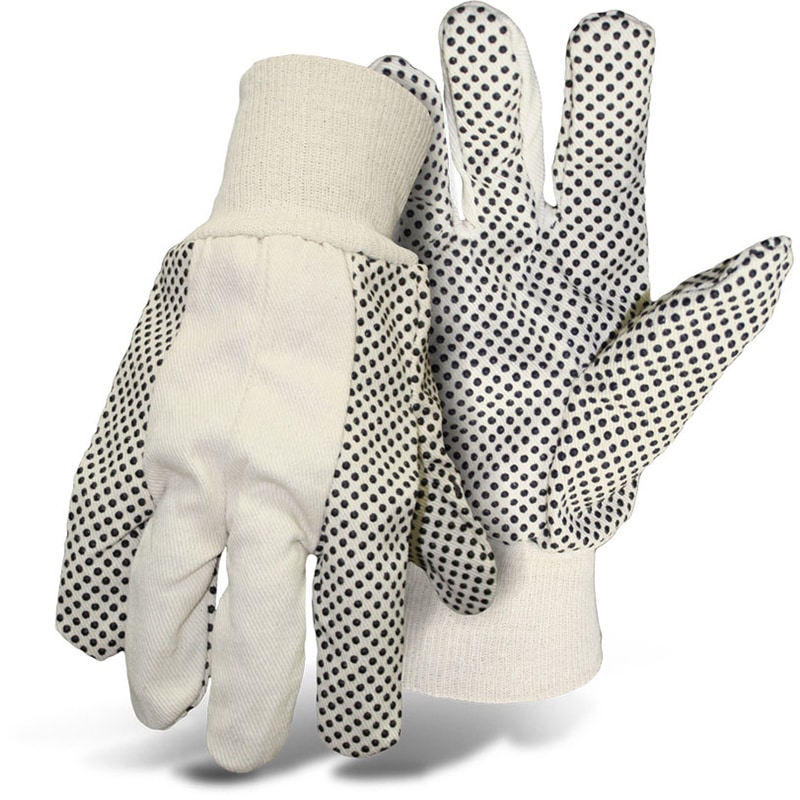 PVC DOT GLOVES CANVAS LG
