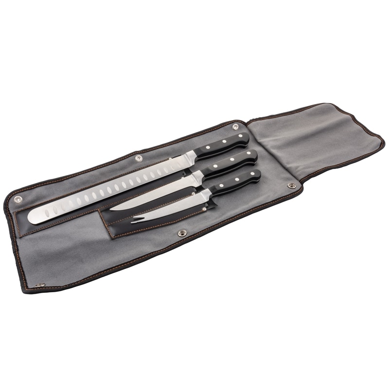 KNIFE SET BLK/SLV 3PC
