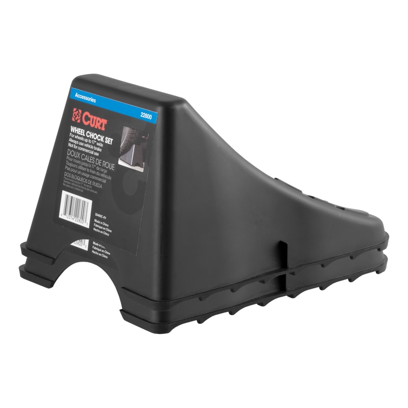 WHEEL CHOCK PLST BLK 2PK