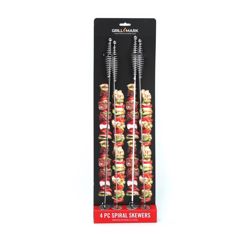 BBQ SKEWER STEEL 17" 4PK