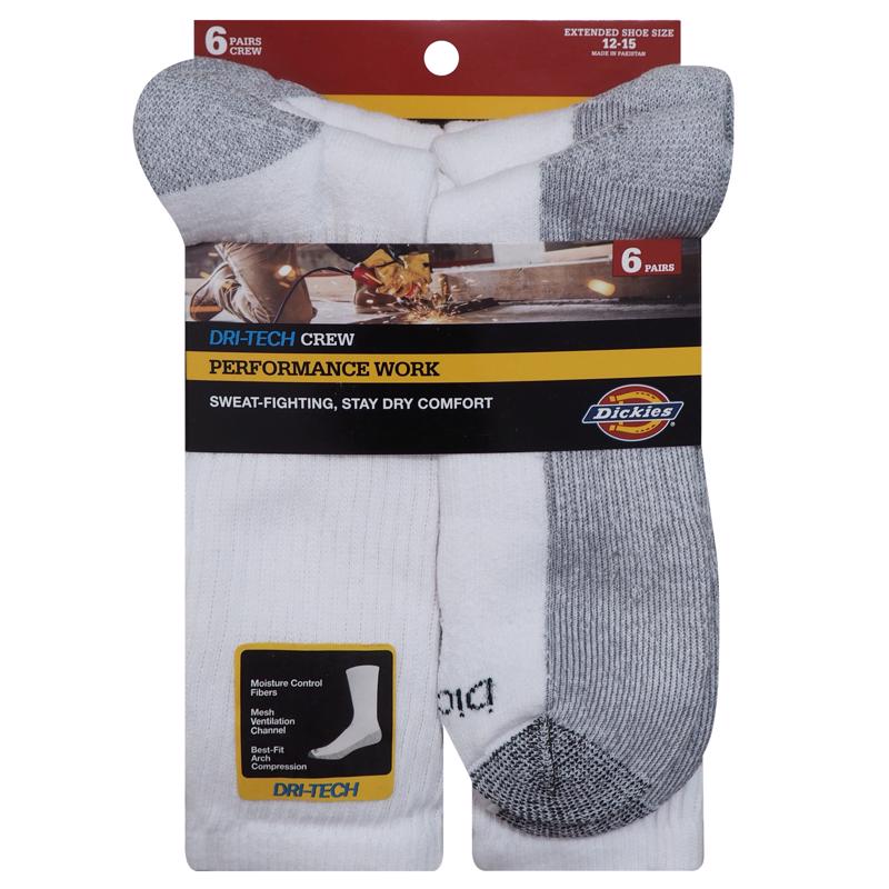 CREW SOCKS MEN WHT 12-15