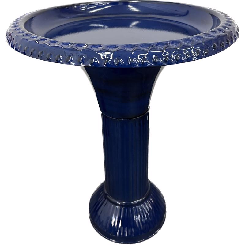 BIRD BATH METL BL 18"