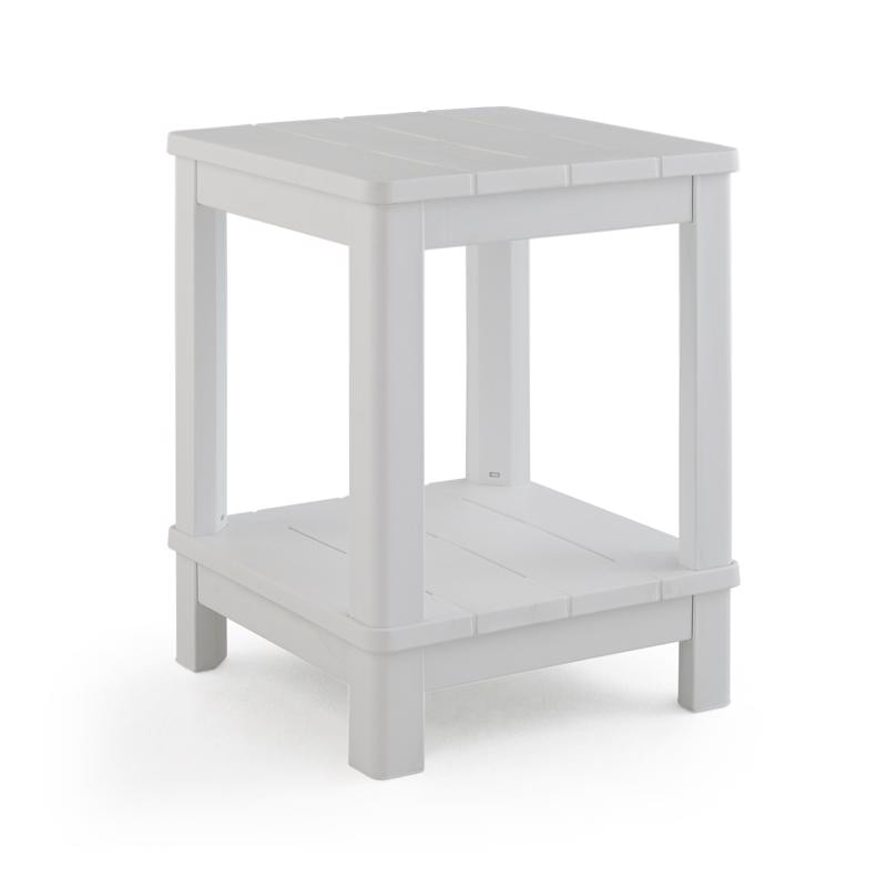 SIDE TABLE RSN SQR WHT