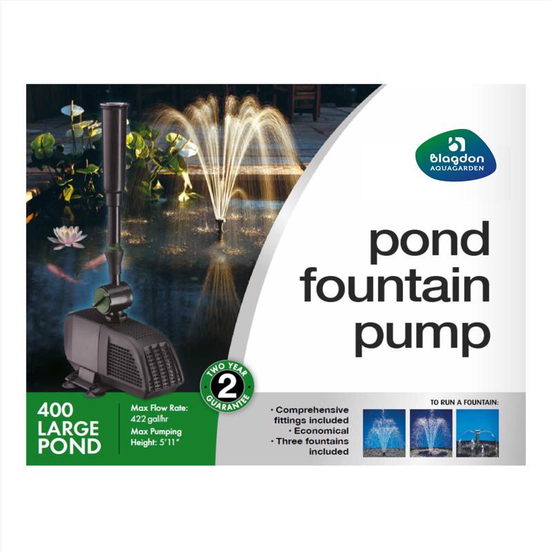 FOUNTAIN PMP BLK 400GPH