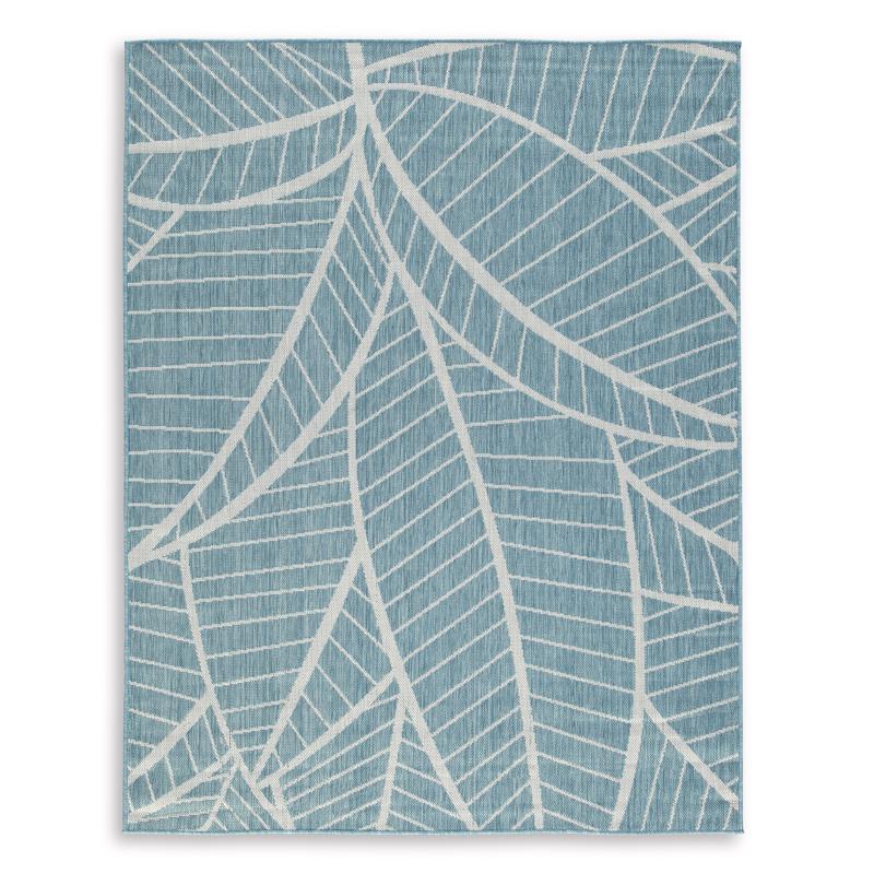 OD RUG BLU LEAF 8X10"