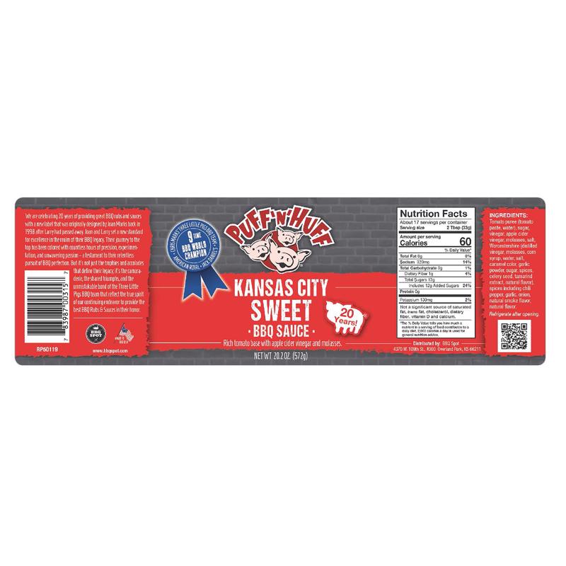 BBQ SAUCE KC SWT 20OZ