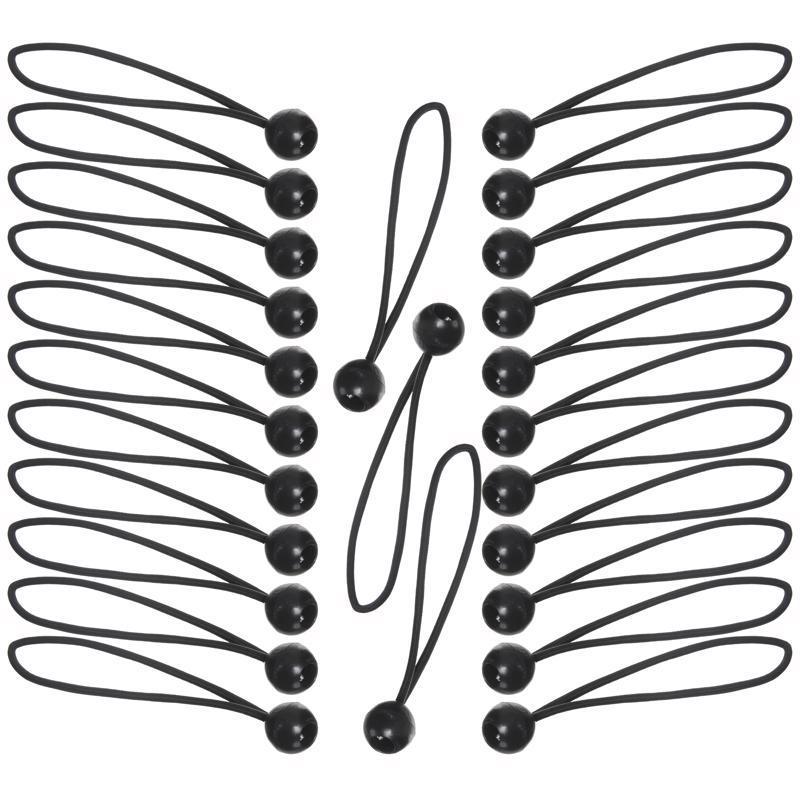 BUNGEE W/BALL BLK 8"25PK