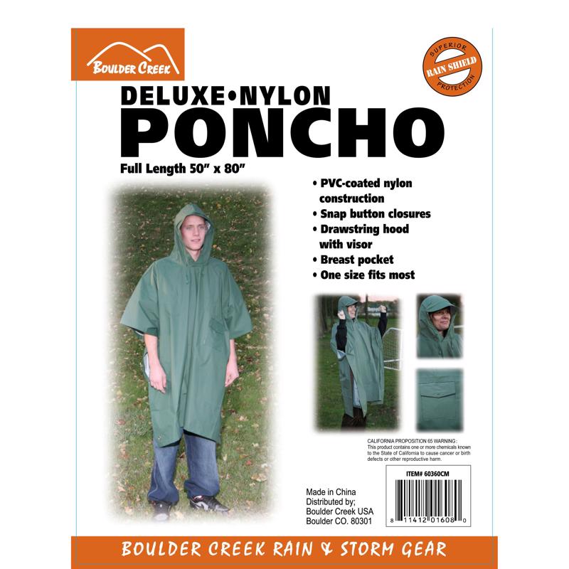 PONCHO NYL/PVC50"X80"GRN