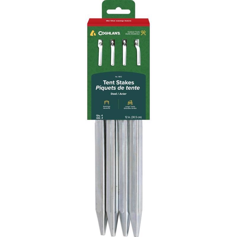 TENT STAKES 12" STEEL4PK