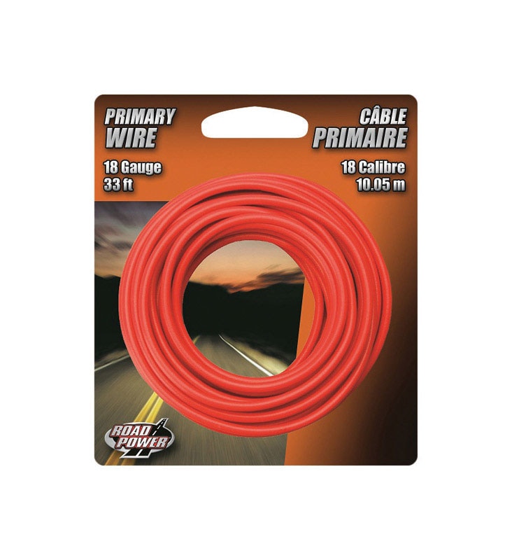 WIRE PRIMARY 18GA33' RED