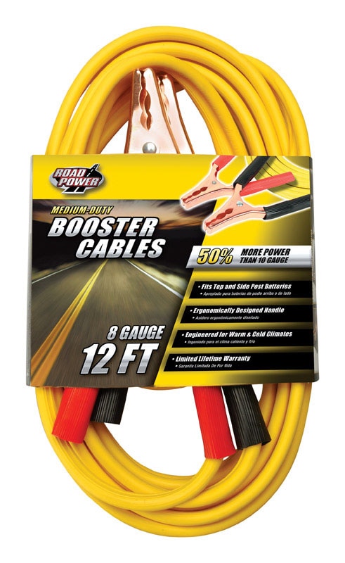 BOOSTER CABLE 8GA 12'L