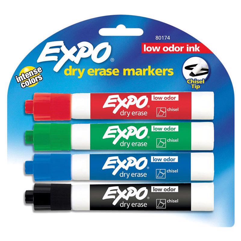 MARKER DRY ERASE 4 CT