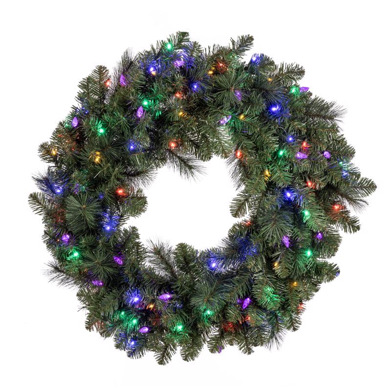 LED WREATH PINE 36"MULTI