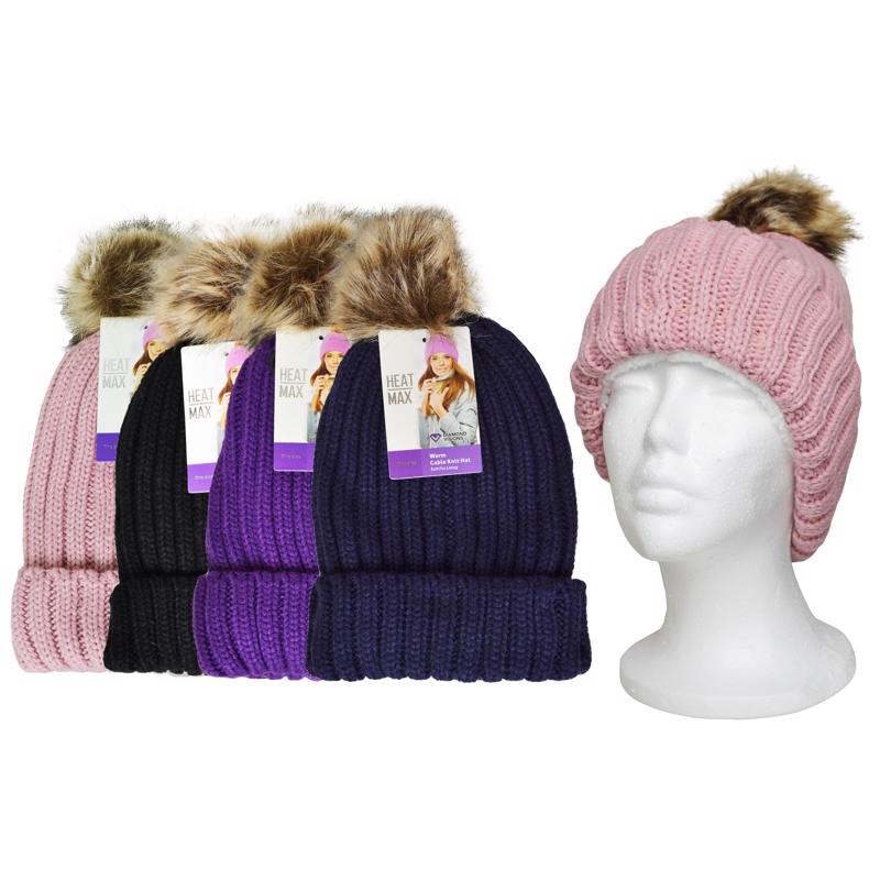 KNIT THERMAL HAT ASSORTD