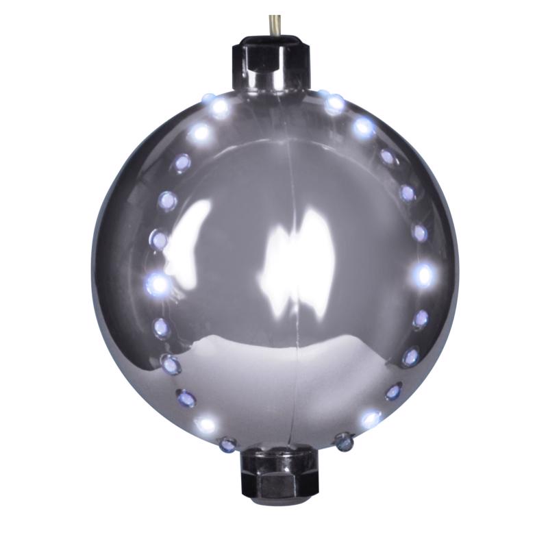 LIGHTED ORNAMENT WHT 6"