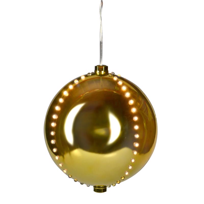 LIGHTED ORNAMENT GLD 6"