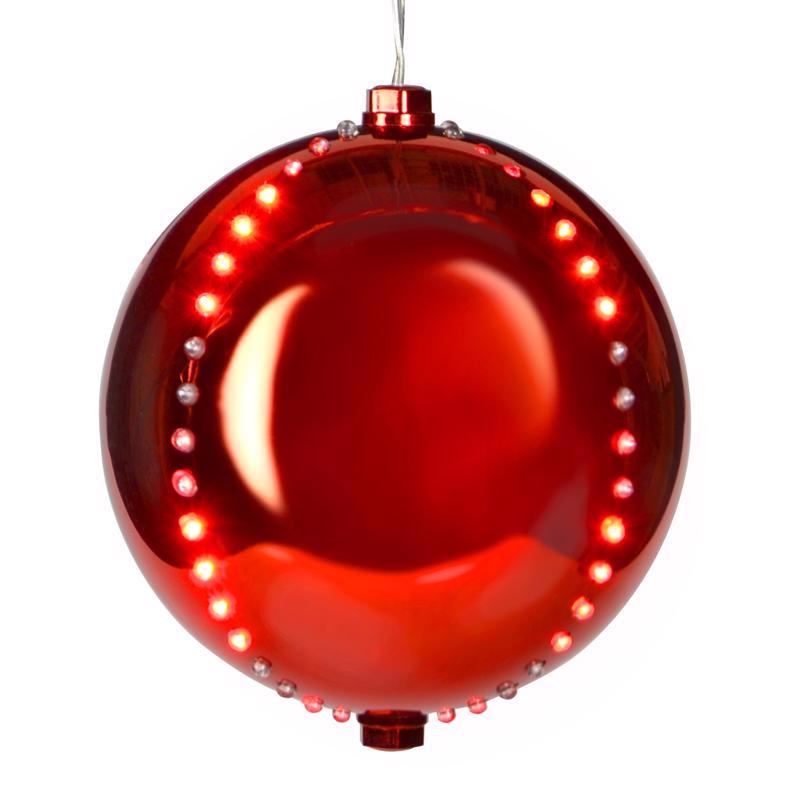LIGHTED ORNAMENT RED 6"