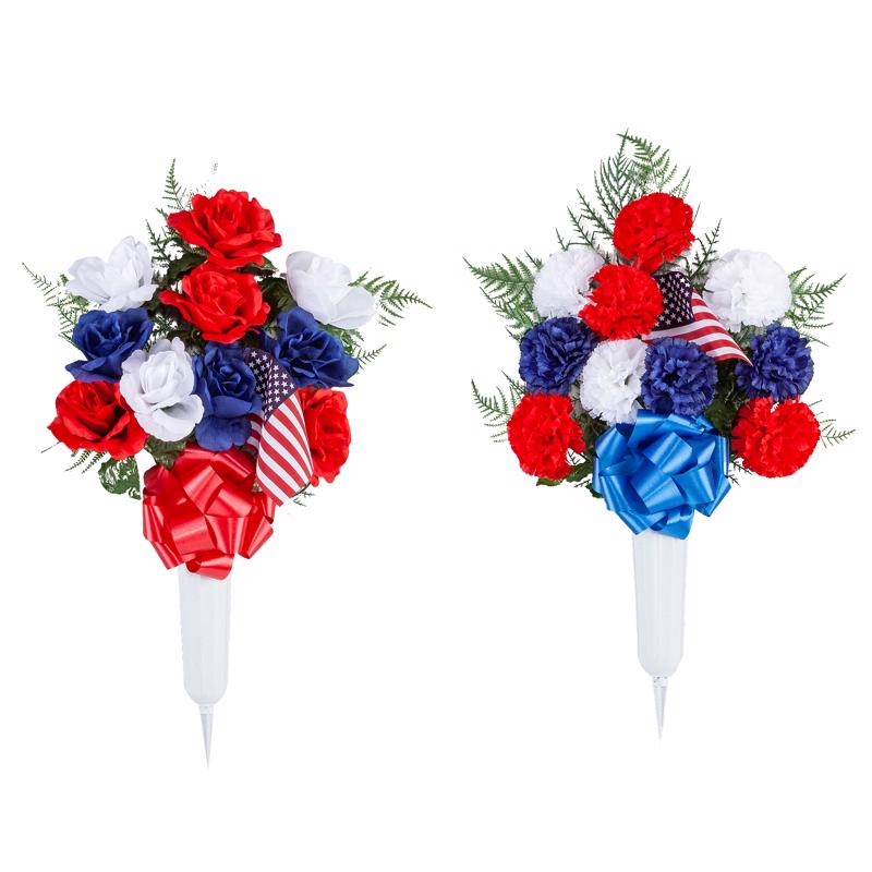 MEML VASE AMRC FLAG 26"