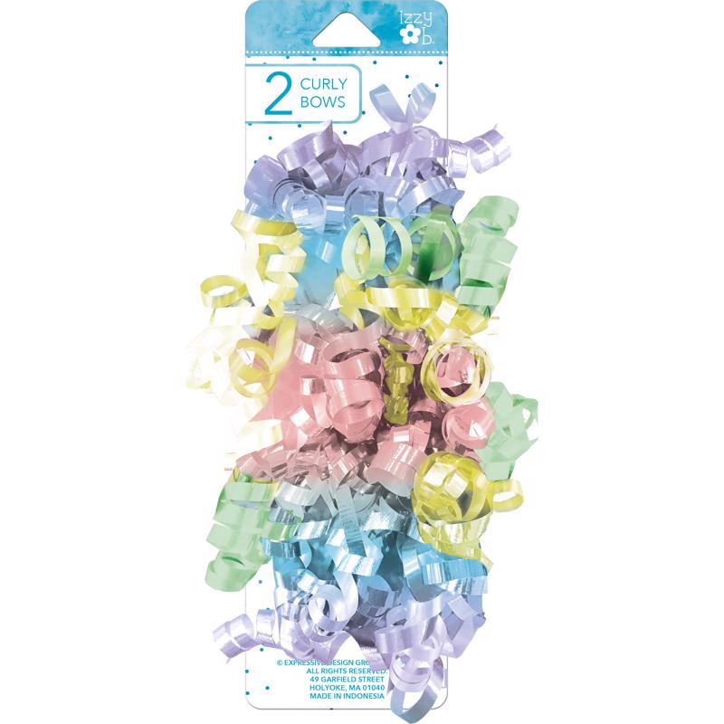 BOWS PASTEL CURLY 2PK