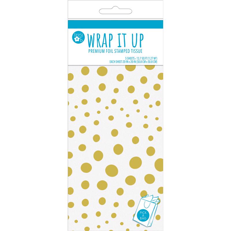 TISSUE PAPER WHT/GLD 5CT