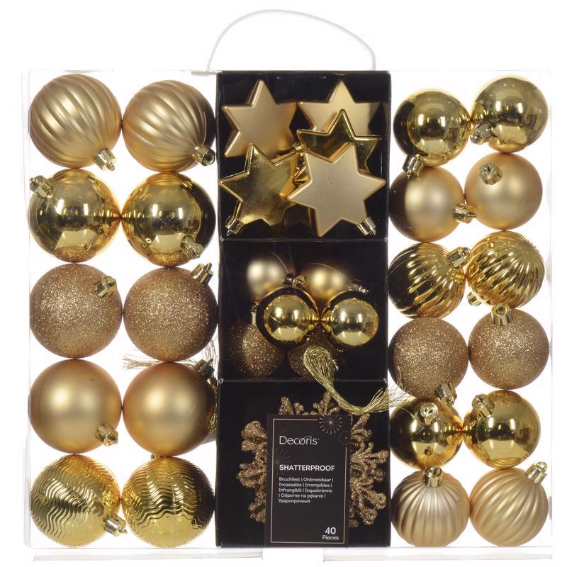 ORNAMENTS GOLD 40PK
